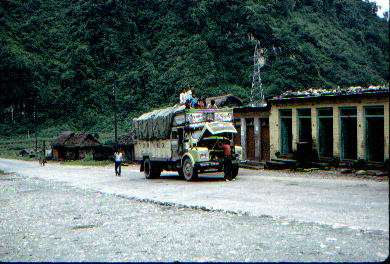 Lorry on road to Kathmandu